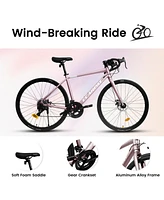 Lightweight 700C Road Bike with Disc Brakes and Aluminum Frame