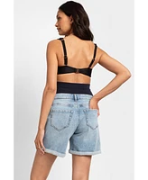 Seraphine Women's Over-Belly Denim Maternity Shorts