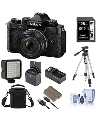 Nikon Z f Mirrorless Camera with Nikkor Z 40mm f/2 Se Lens, Bundle with 128GB Sdxc Memory Card, Extra Battery and Smart Charger, Shoulder Bag