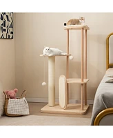 Multi-Level Modern Cat Tower with Scratching Board & Post Stylish & Fun Playhouse for Cats