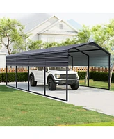 12x20 Ft Metal Carport,Heavy Duty Canopy Galvanized Steel Outdoor Garage for Snow,Waterproof Car Shelter