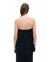 Nocturne Women's Wrinkled Strapless Blouse