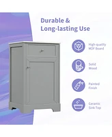 20" Bathroom Vanity with Sink, Bathroom Cabinet with Soft Closing Door, Storage Rack and Adjustable Shelve, Grey