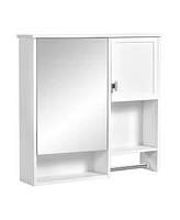 Modern Wall Mount Medicine Cabinet with Mirror and Towel Bar (29" x 28