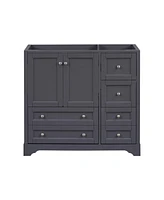 36" Solid Wood Freestanding Bathroom Vanity with 4 Drawers and Shelf