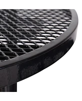 Round Outdoor Steel Picnic Table 46" black, with umbrella pole