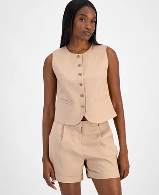 Bar Iii Women's Button-Front Vest, Exclusively at Macy's
