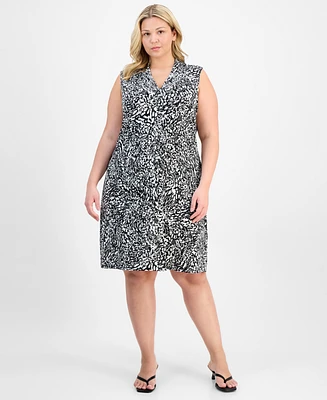 Jm Collection Plus Printed Sleeveless Dress, Exclusively at Macy's