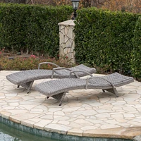 Stylish and Comfortable Wicker Armed Chaise Lounge (Optional 2-Pack)