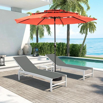 10ft Auto-tilt Aluminum Market Umbrella (Orange, No Base)