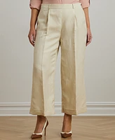 Lauren Ralph Lauren Plus Size Linen-Blend Twill Wide-Leg Pants