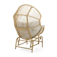 Palos Outdoor Wicker Glider Chair - Light Brown