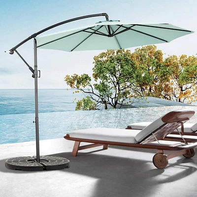 Best Choice Products 10ft Offset Hanging Patio Umbrella w/Easy Tilt, Polyester Shade, 8 Ribs for Backyard