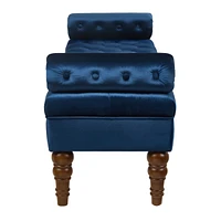 Velvet Bed Bench with Tufted Buttons, Upholstered Window/Entryway Bench