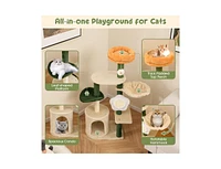 Modern Cat Tree with Plush Top Perch Stylish & Cozy Kitty Tower for Indoor Cats