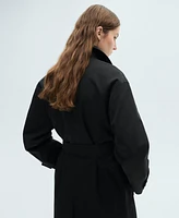 Mango Women's Long Oversized Double-Breasted Trench Coat