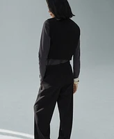 Mango Women's Buttoned Crop Waistcoat