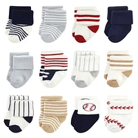 Little Treasure Baby Boys Treasure Cotton Rich Terry Socks -Pack, Baseball