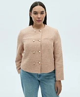 Mango Women's Double-Breasted Tweed Jacket