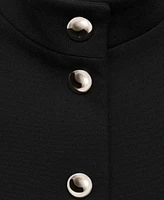 Mango Women's Mandarin Collar And Jewel Buttons Jacket