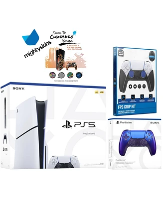 Sony PlayStation 5 Slim Disc with Extra Controller, Fps Grip Kit and MightySkins Decal Voucher