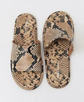 Mango Women's Animal Print Leather Sandals