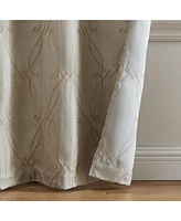 Elrene Home Fashions Palmetto Lattice Embroidered Blackout Window Curtain Panel