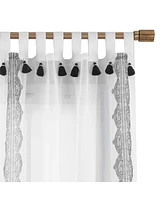 Elrene Home Fashions Shilo Boho Sheer Tab Top Window Curtain Panel with Tassels