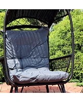 Outdoor Egg Chair Cushion Replacement - Cozy Polypropylene Fill - For Patio, Backyard, or Front Porch - Beige