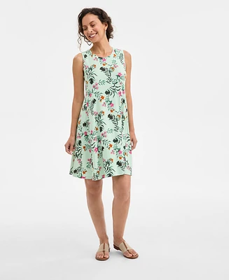 Style & Co Women's Printed Sleeveless Flip-Flop Dress