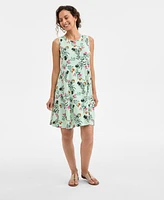 Style & Co Women's Printed Sleeveless Flip-Flop Dress