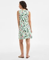 Style & Co Women's Printed Sleeveless Flip-Flop Dress