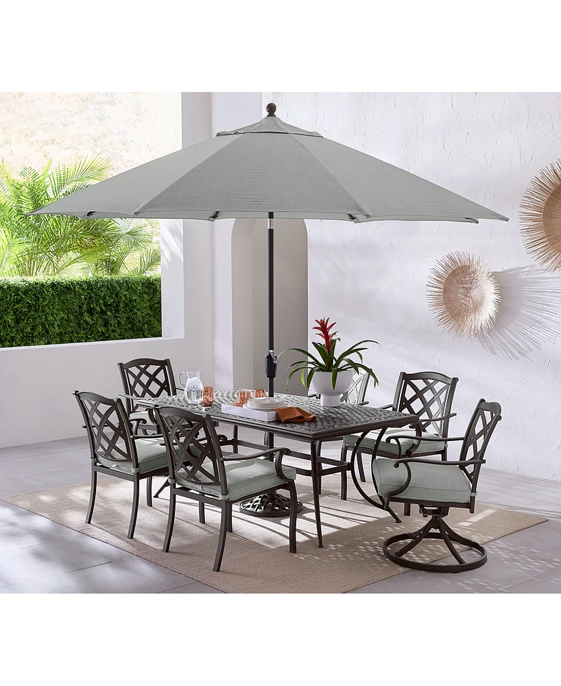 Wythburn Outdoor Dining 7pc Set (72"x38" Table & 4 Lattice Chairs 2 Swivel Chairs)