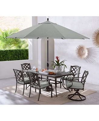 Wythburn Outdoor Dining 7pc Set (72"x38" Table & 4 Lattice Chairs 2 Swivel Chairs)