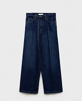Mango Women's Belted Wide Leg Jeans
