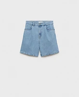 Mango Women's Rolled Hem Straight Shorts