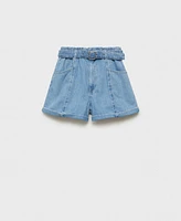 Mango Women's Denim Belted Shorts