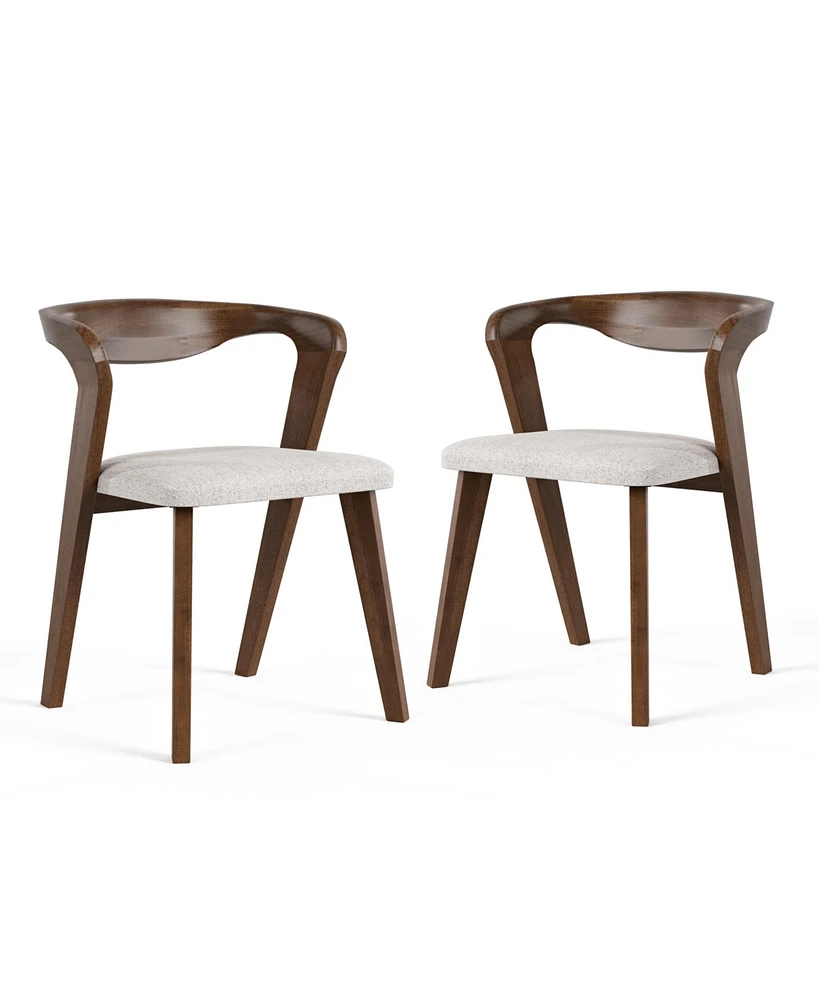 Furniture of America 2-Pc. Solid Wood Mid-Century Modern Dining Chair Set