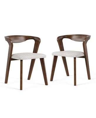 Furniture of America 2-Pc. Solid Wood Mid-Century Modern Dining Chair Set