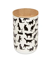 Bone Dry Ceramic Pet Treat Canister Cats Meow