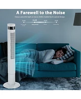 Kismile 43 inch Tower Fan Portable Electric Oscillating Fan Quiet Remote Control Bladeless Floor Fan 3-Speed Wind Mode 12H Timer Bedroom Office