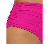 Becca Women's Ruched High-Waist Bikini Bottoms