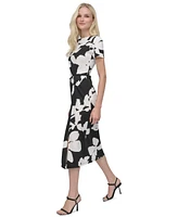 Dkny Women's Side-Twist Short-Sleeve Midi Dress