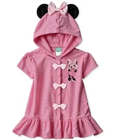 Disney Baby Girls Minnie Mouse Swimsuit, Hat & Hooded Cover-Up, 3 Piece Set