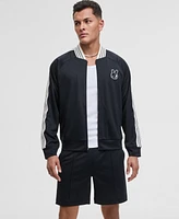 Mode of One Men's Relaxed-Fit Contrast Paneled Full-Zip Tricot Track Jacket, Exclusively at Macy's