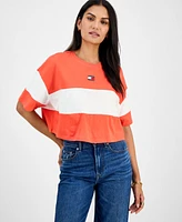 Tommy Jeans Women's Colorblock Cotton Crop T-Shirt