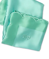 Slip Pure Silk Queen Pillowcase With Scalloped Edge - Turquoise
