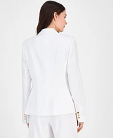 Tahari Asl Women's Linen-Blend Double-Breasted Blazer