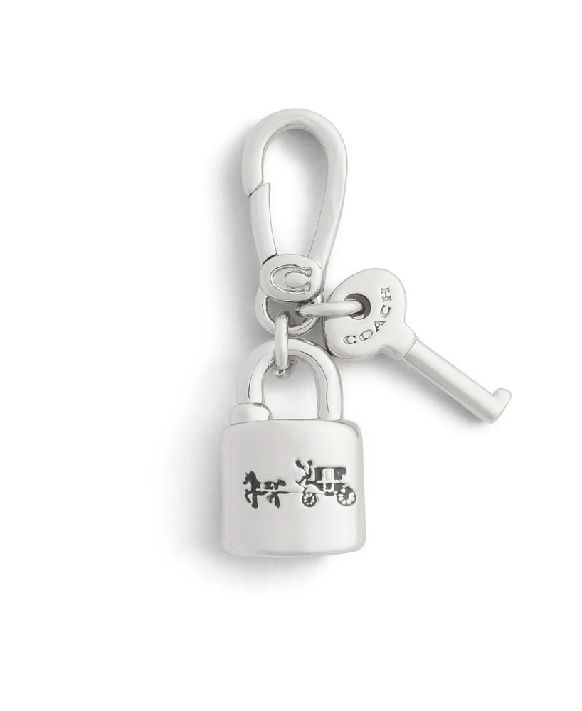 Coach Rhodium Collectible Signature Lock and Key Charms