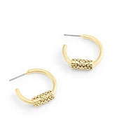 Coach Small Signature Quilted Tube Huggie Earrings